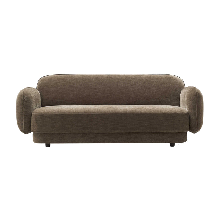 Kandor Chocolate Brown Textured Velvet Sofa