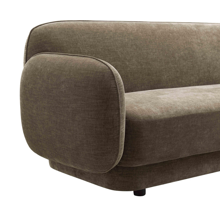 Kandor Chocolate Brown Textured Velvet Sofa