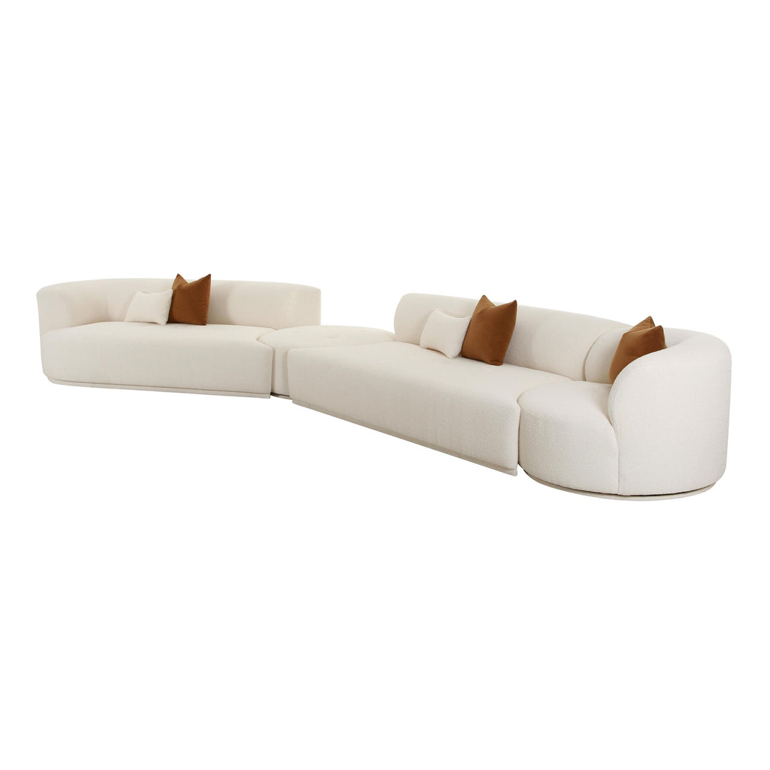 Fickle Cream Boucle 4-Piece Modular LAF Sectional