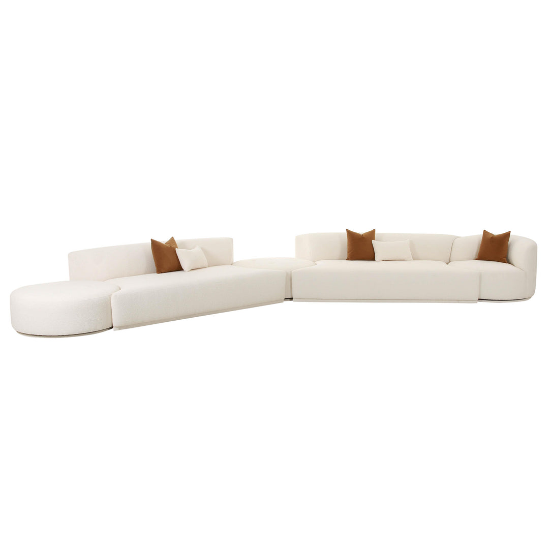 Fickle Cream Boucle 5-Piece Modular Chaise Sectional