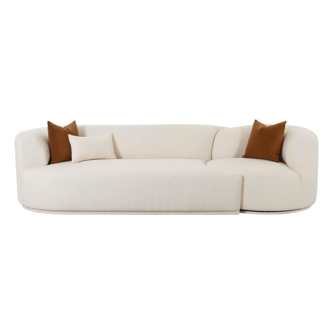 Fickle Cream Boucle 2-Piece Modular LAF Sofa