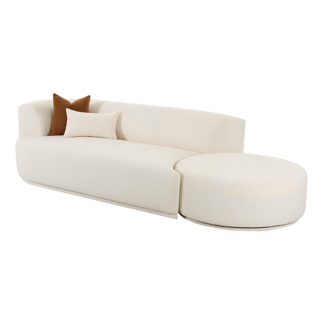 Fickle Cream Boucle 2-Piece Chaise Modular LAF Sofa