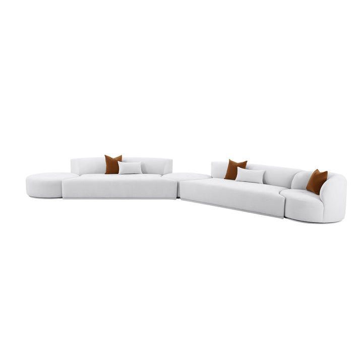 Fickle Grey Velvet 5-Piece Modular Chaise Sectional