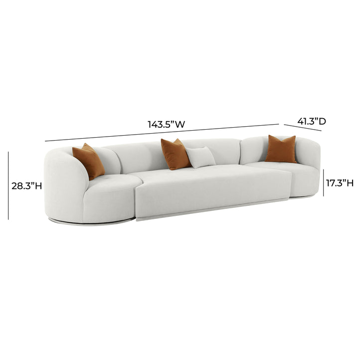 Fickle Grey Velvet 3-Piece Modular Sofa
