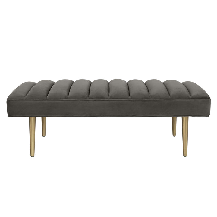 Jax Grey Velvet Bench