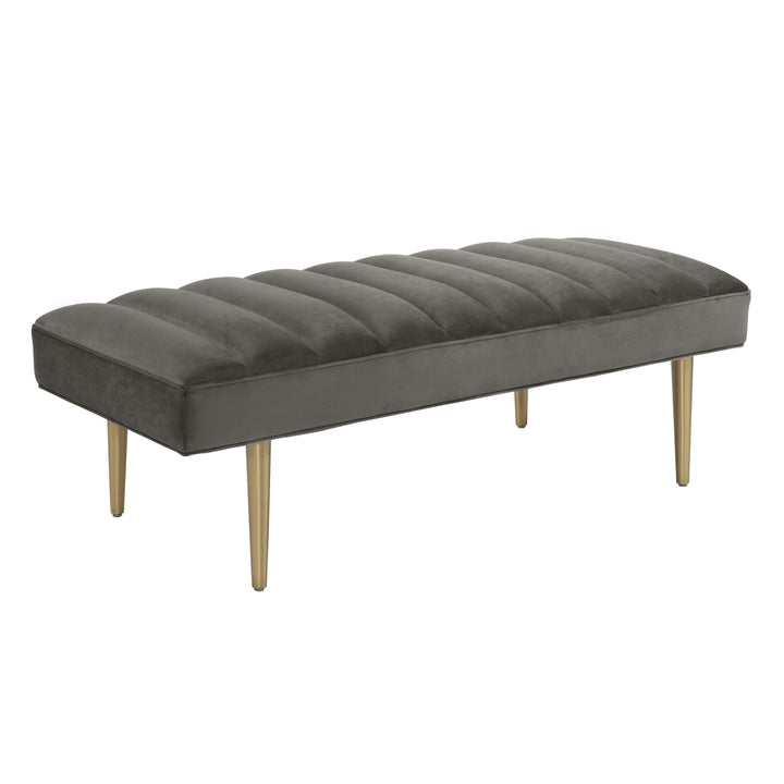 Jax Grey Velvet Bench