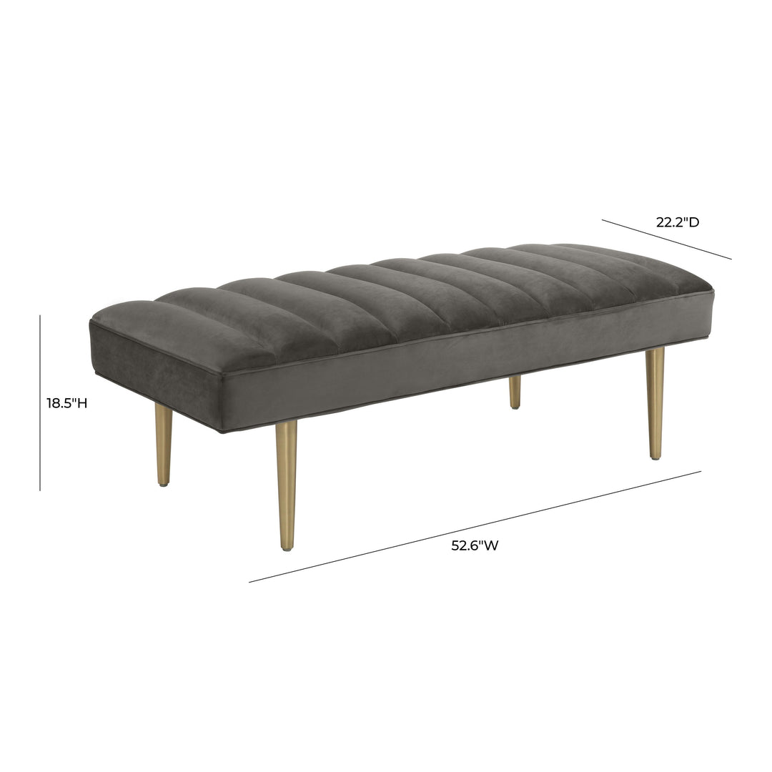 Jax Grey Velvet Bench