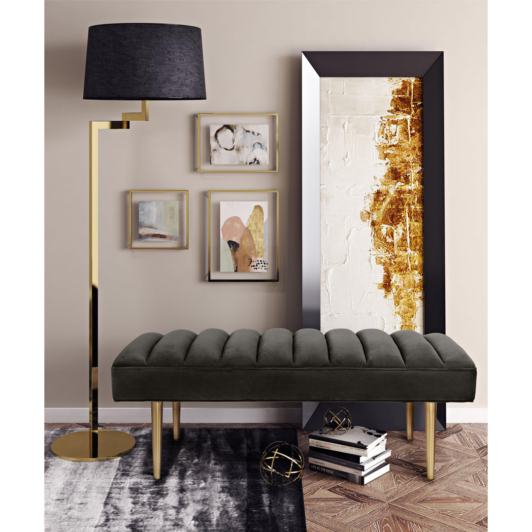Jax Grey Velvet Bench