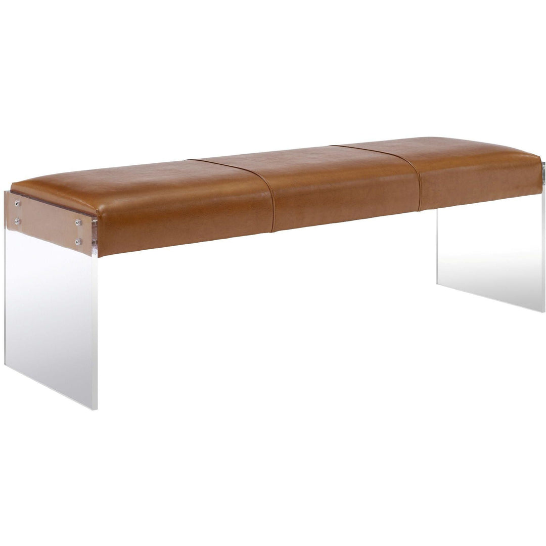 Envy Brown Leather/Acrylic Bench