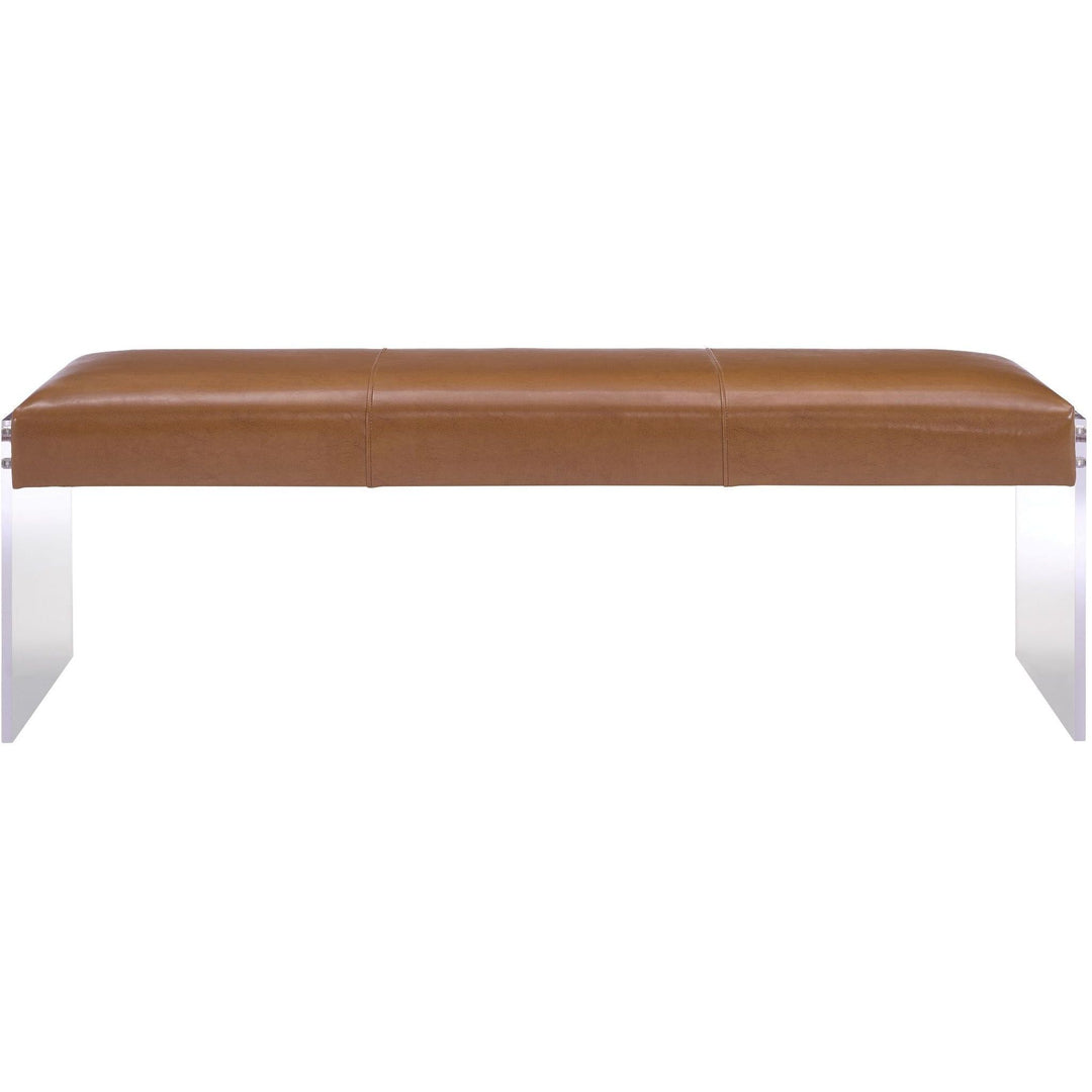 Envy Brown Leather/Acrylic Bench