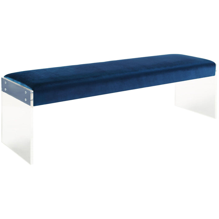 Envy Blue Velvet/Acrylic Bench