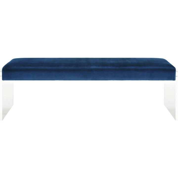 Envy Blue Velvet/Acrylic Bench