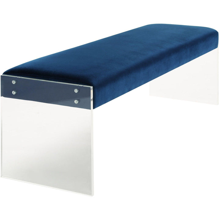 Envy Blue Velvet/Acrylic Bench
