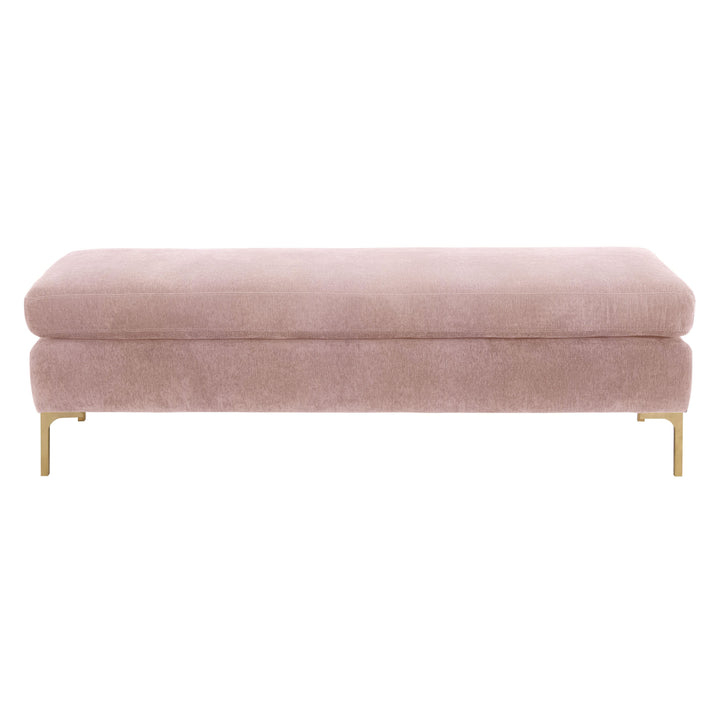 Delilah Blush Textured Velvet Bench