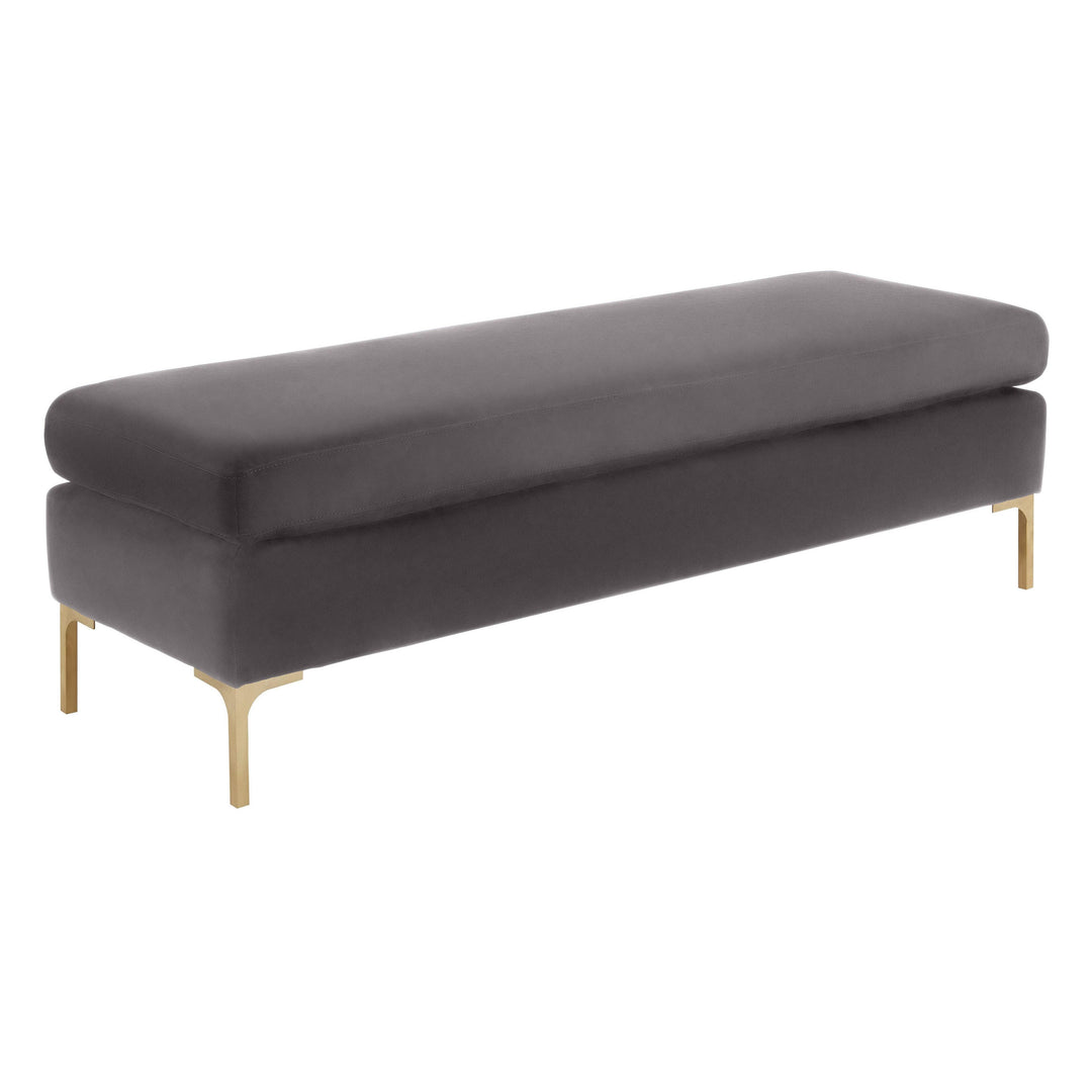 Delilah Grey Velvet Bench