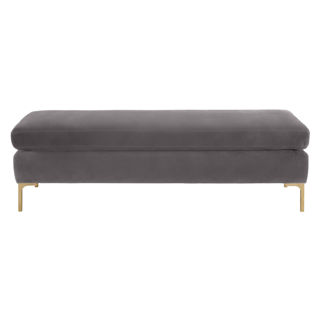 Delilah Grey Velvet Bench