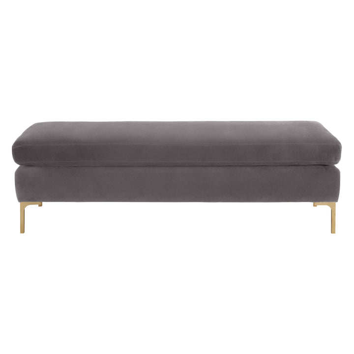 Delilah Grey Velvet Bench