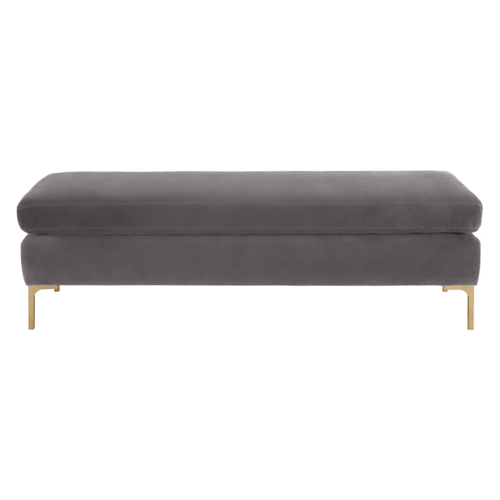 Delilah Grey Velvet Bench