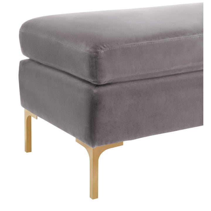 Delilah Grey Velvet Bench