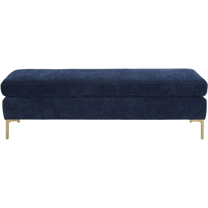 Delilah Navy Textured Velvet Bench