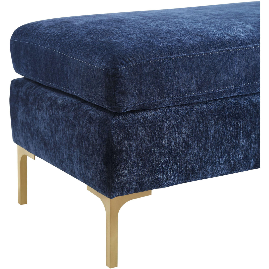 Delilah Navy Textured Velvet Bench