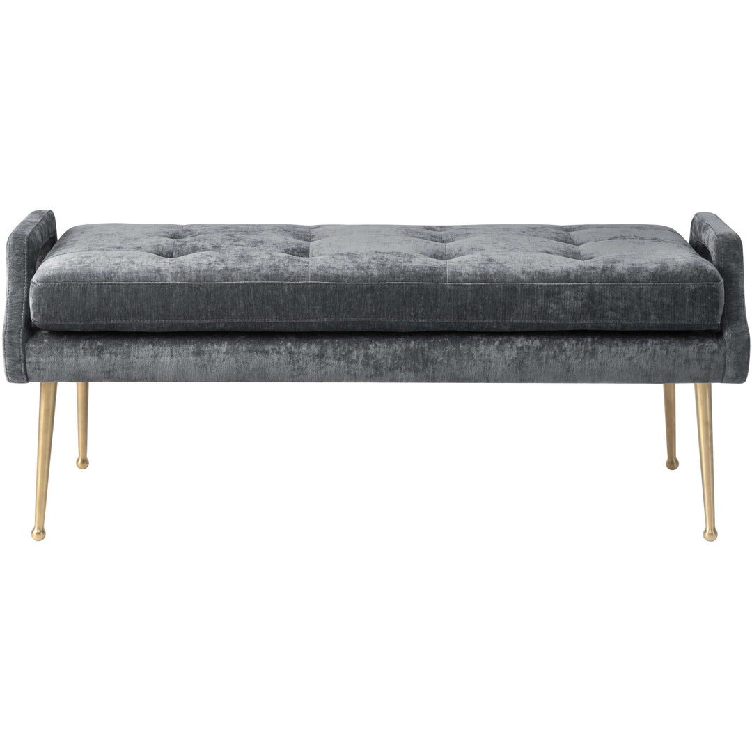 Eileen Slub Velvet Grey Bench