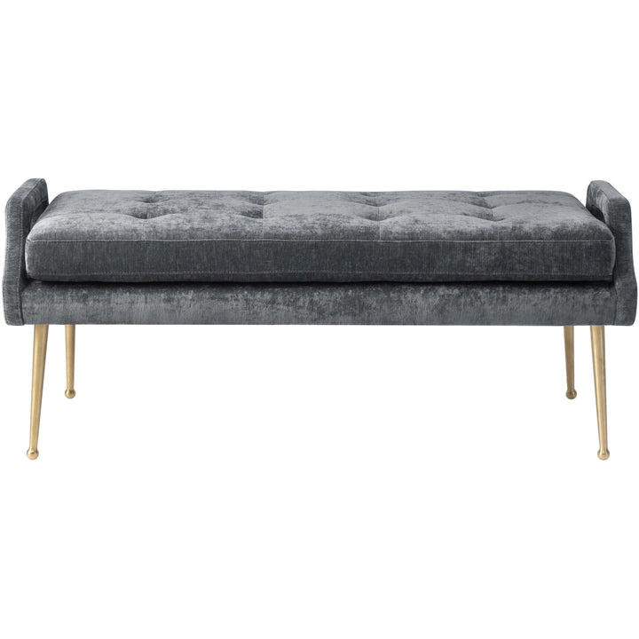 Eileen Slub Velvet Grey Bench