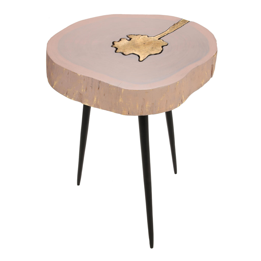 Timber Pink and Brass Side Table