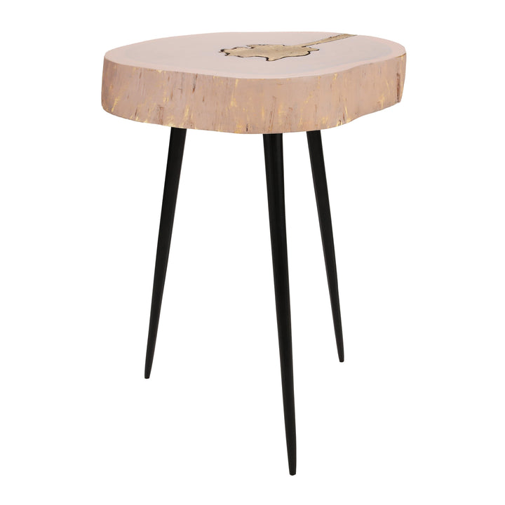 Timber Pink and Brass Side Table