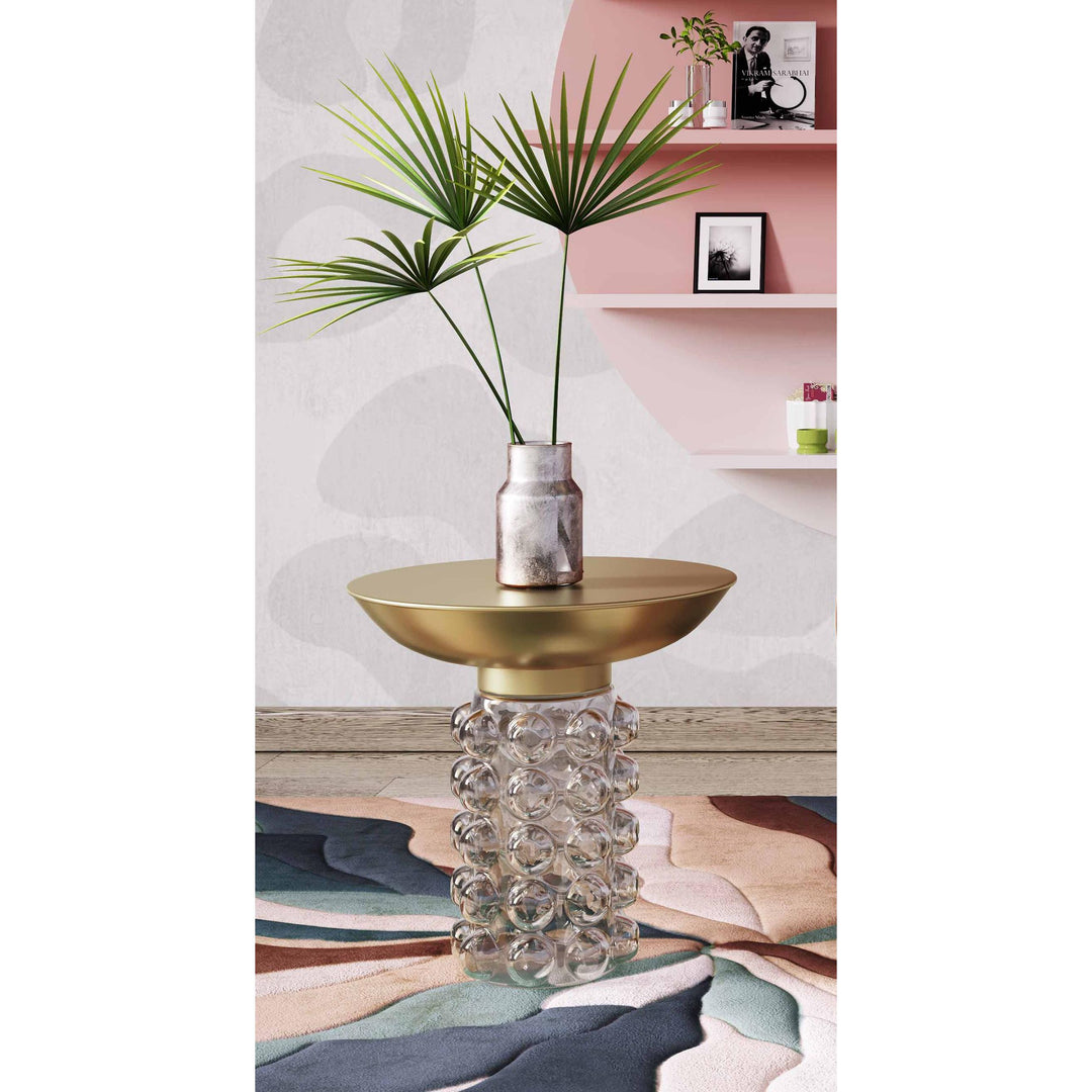 Bubble Glass/Brass Side Table