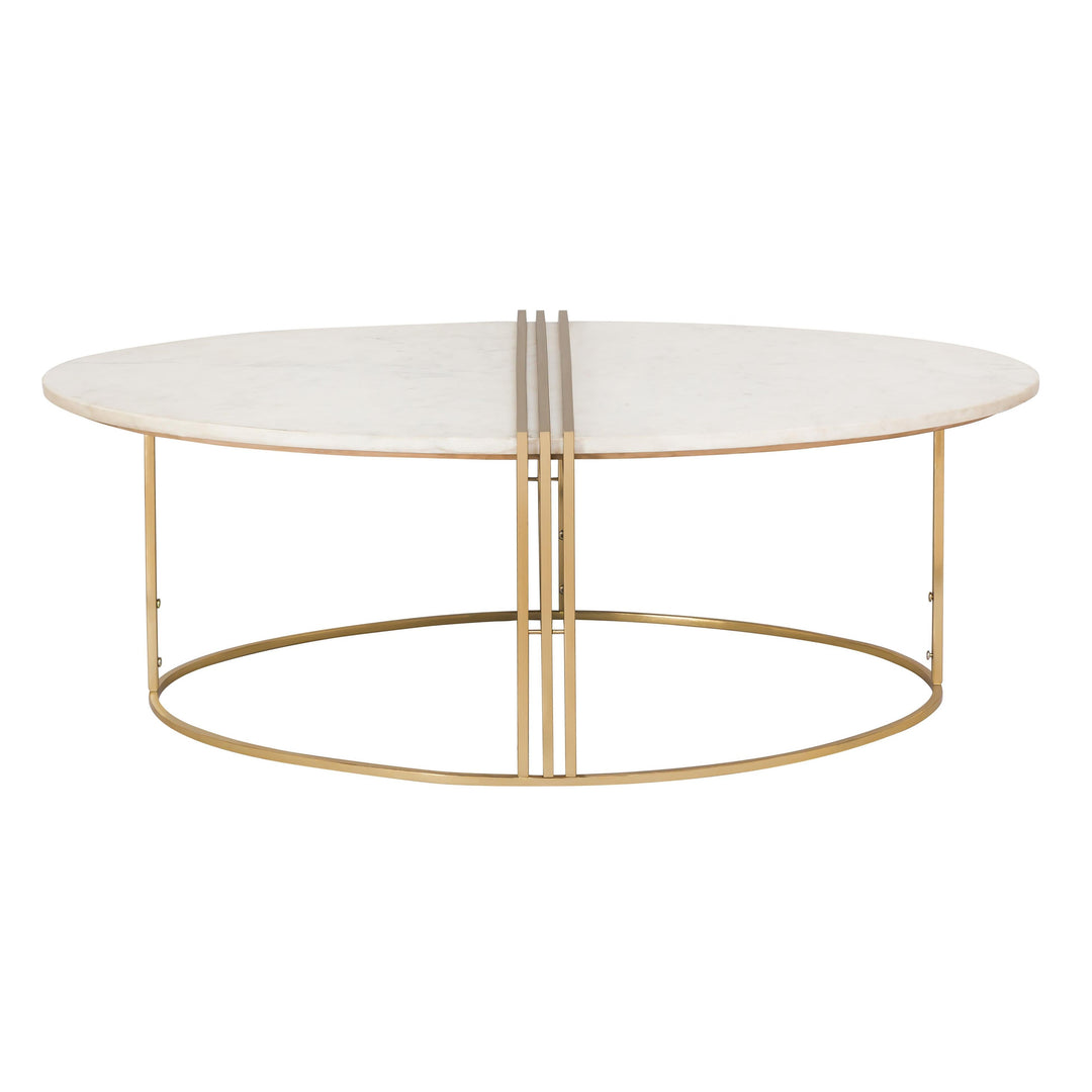 Caleb Oval White Marble Coffee Table