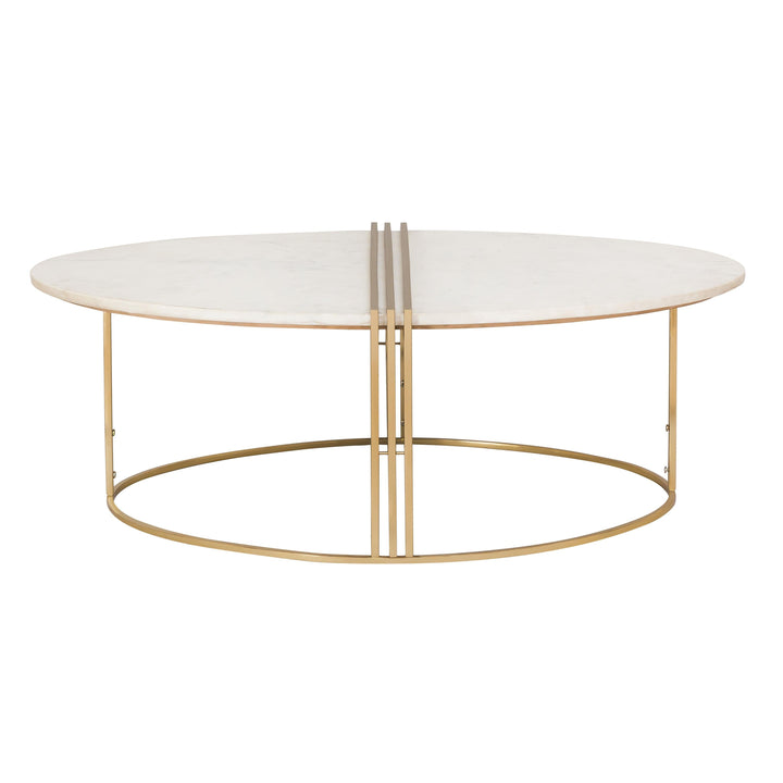 Caleb Oval White Marble Coffee Table
