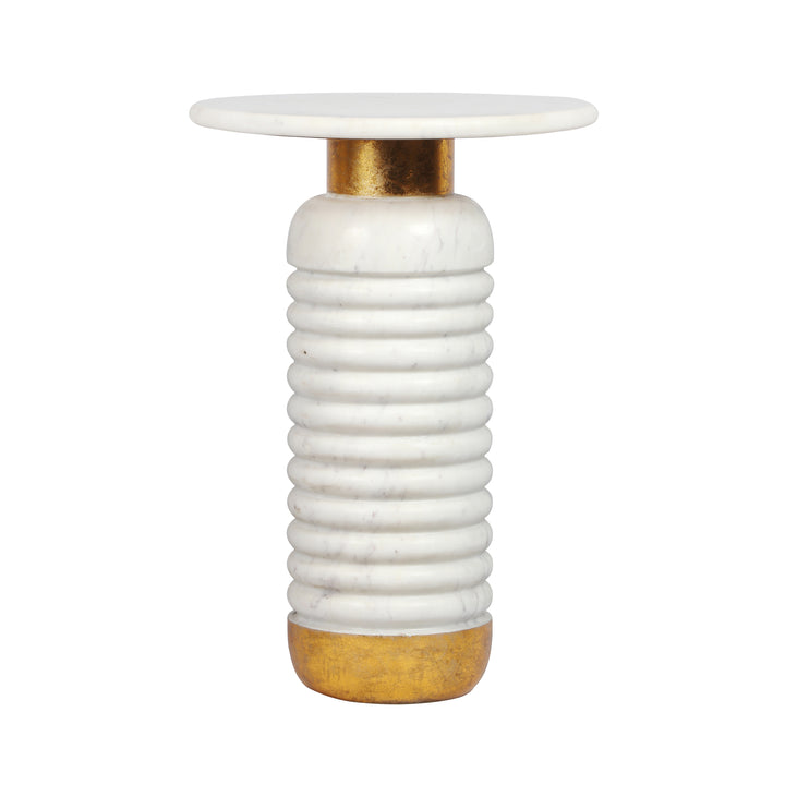 Eshana White Marble Accent Table