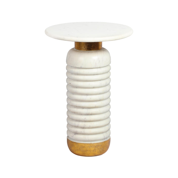 Eshana White Marble Accent Table