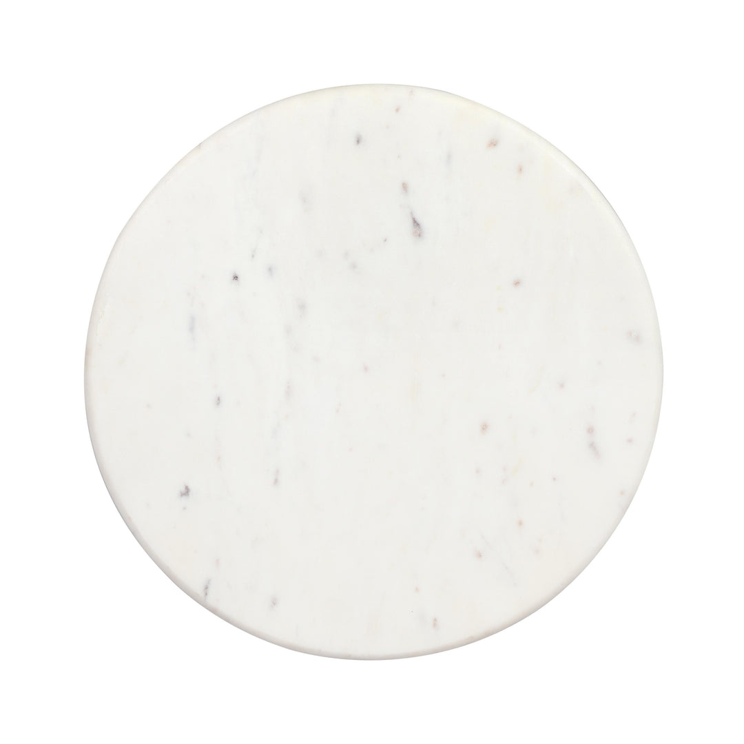 Eshana White Marble Accent Table