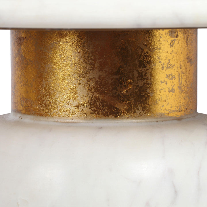 Eshana White Marble Accent Table