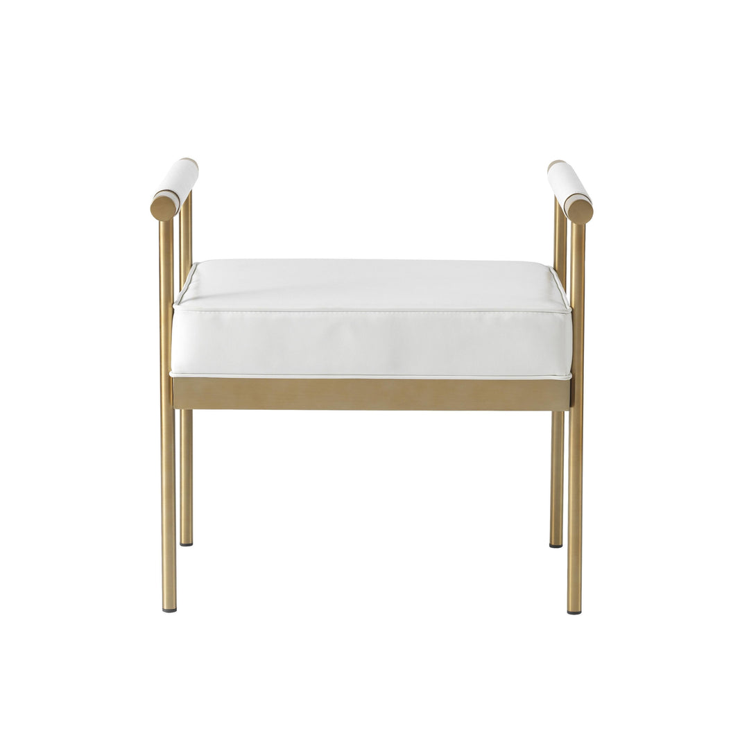 Diva White Vegan Leather Bench