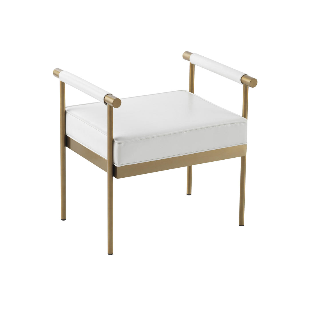 Diva White Vegan Leather Bench