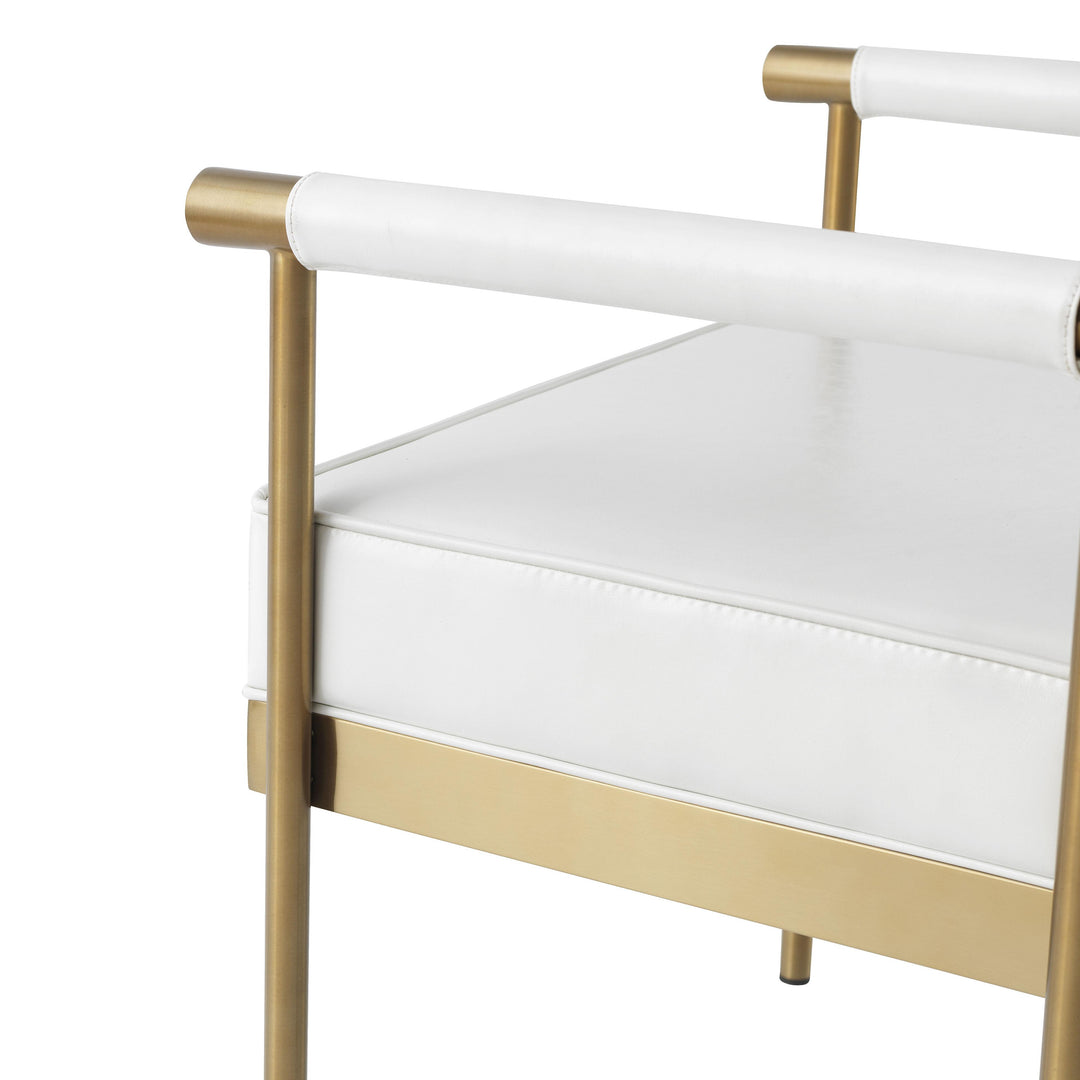 Diva White Vegan Leather Bench