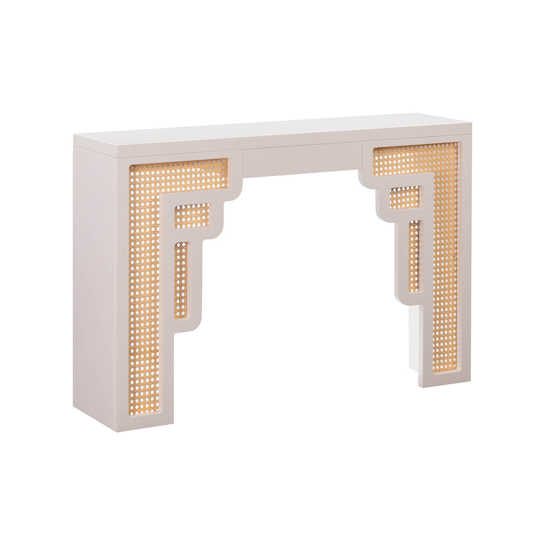 Suzie Cream & Rattan Console Table