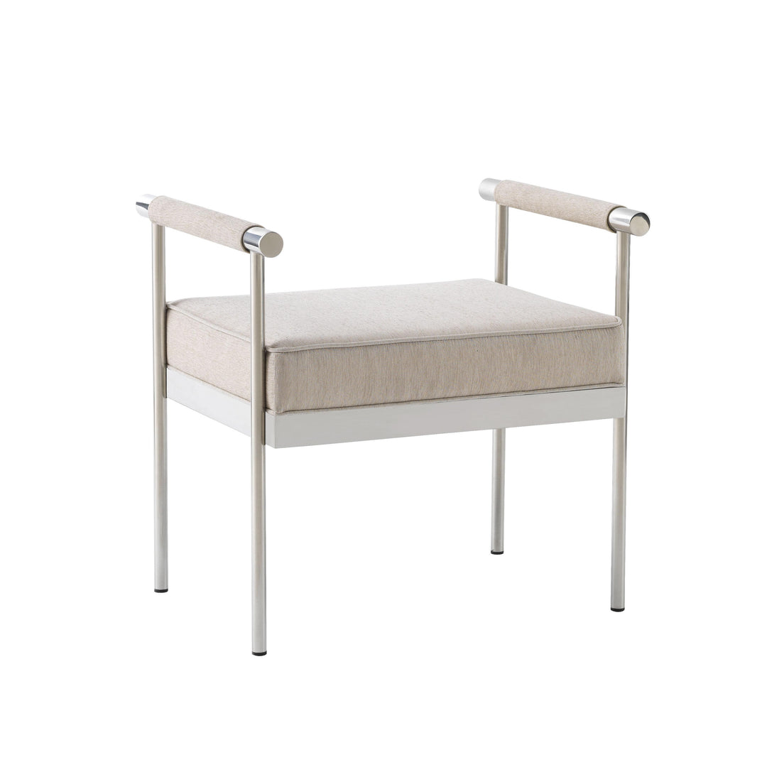 Diva Cream Velvet Bench