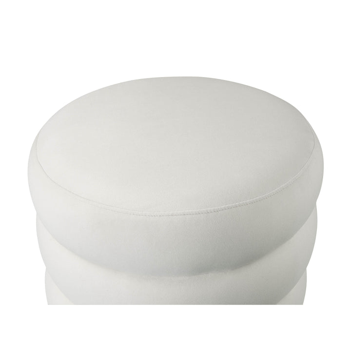 Ladder Cream Velvet Ottoman