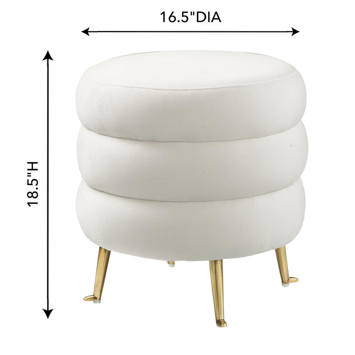 Ladder Cream Velvet Ottoman