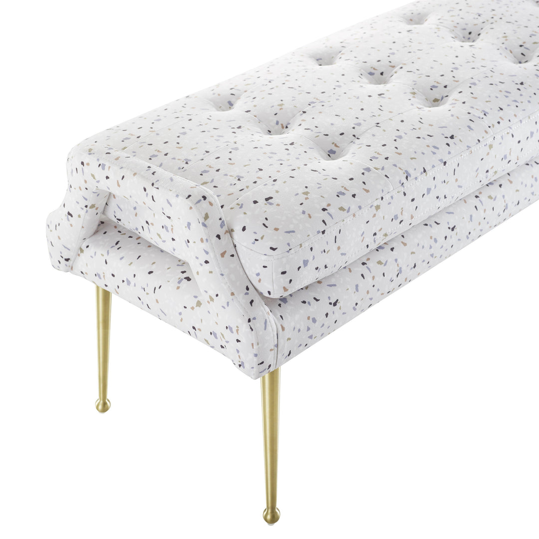 Eileen Terrazzo Velvet Bench