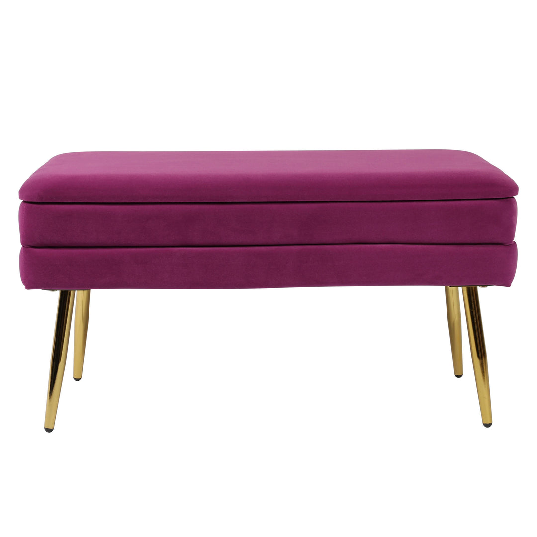 Ziva Plum Velvet Storage Bench