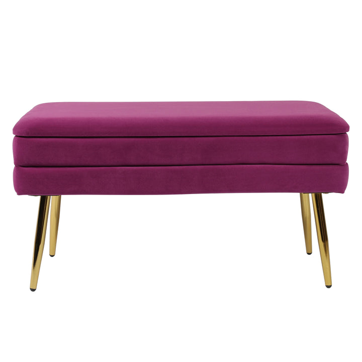 Ziva Plum Velvet Storage Bench