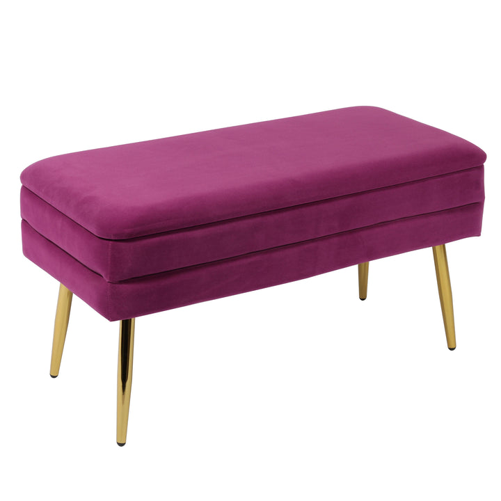 Ziva Plum Velvet Storage Bench