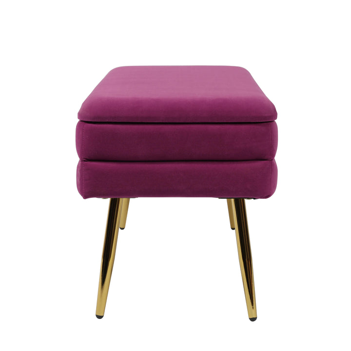 Ziva Plum Velvet Storage Bench