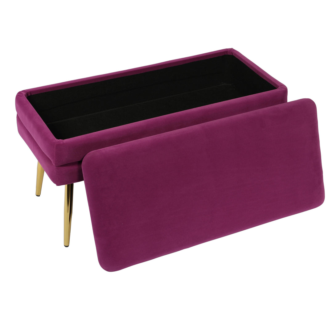 Ziva Plum Velvet Storage Bench