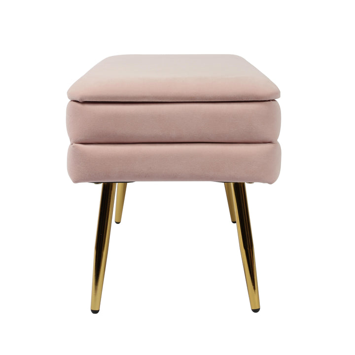 Ziva Blush Velvet Storage Bench